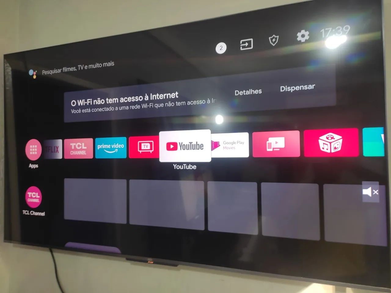 Smart TV tcl Android 65 Polegadas 4K borda infinita comando de voz com nota fiscal