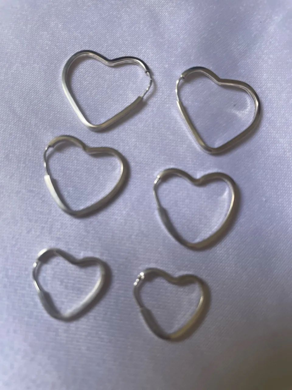 Brinco Trio de coração Prata