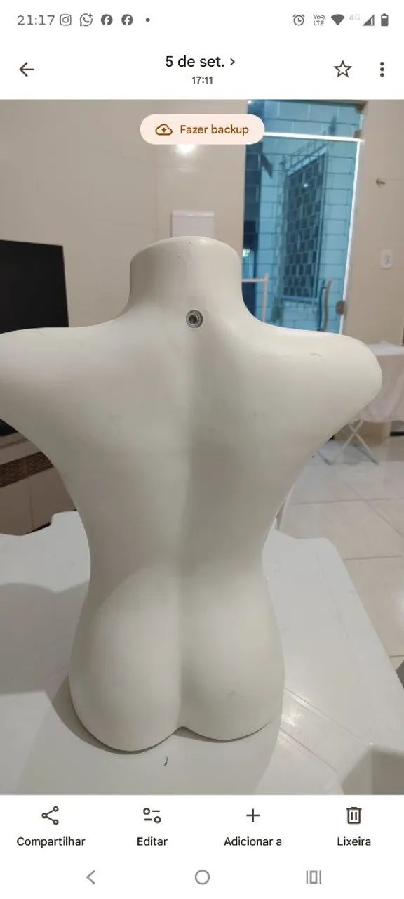 Busto plástico feminino, cor branco, veste 38 - Foto 2