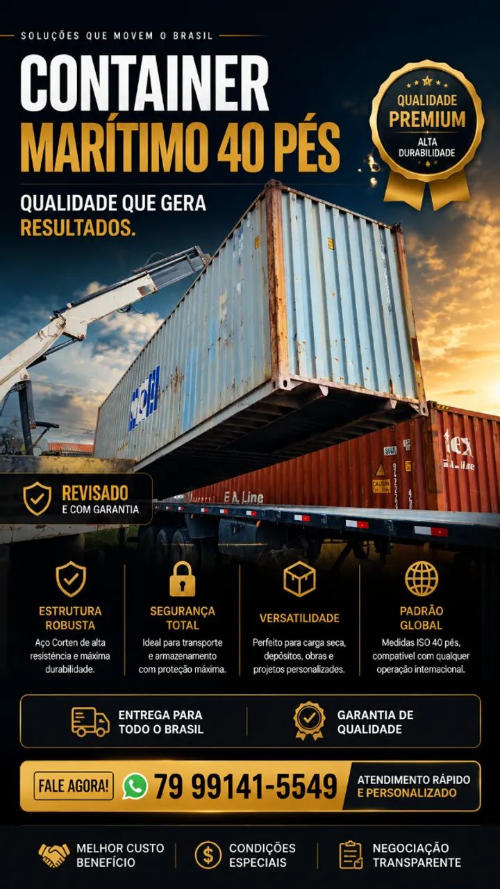 Container Marítimo HC 40 Pés | Ideal para Loja, Obra, Chalé e Depósito | Entrega Rápida - Foto 2
