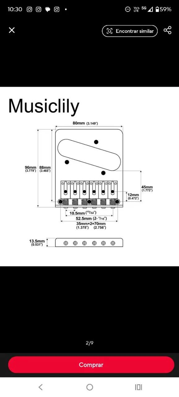 Ponte wilkson Telecaster  - Foto 3