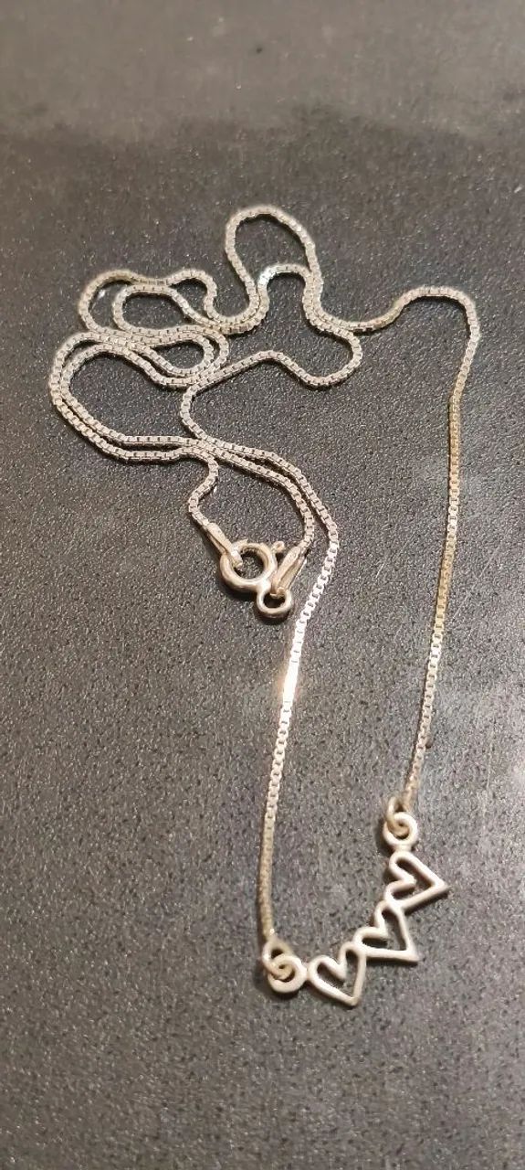 Choker 3 corações PRATA 925 - Foto 2