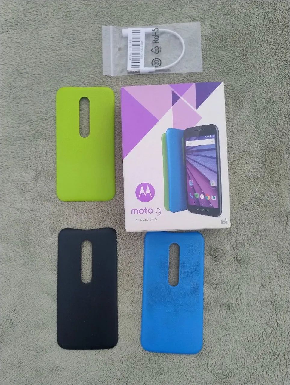 Caixa e Capinhas Coloridas Smartphone Celular Motorola Moto G3