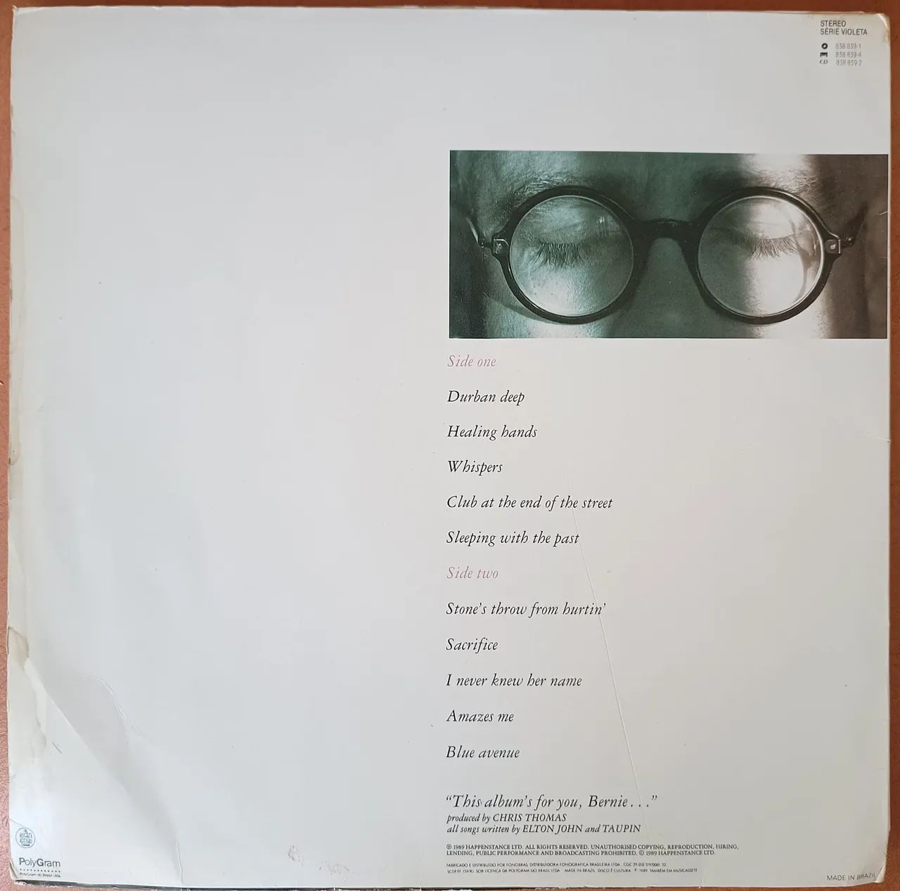 LP Elton John Sleeping with the past  1989 - Foto 2