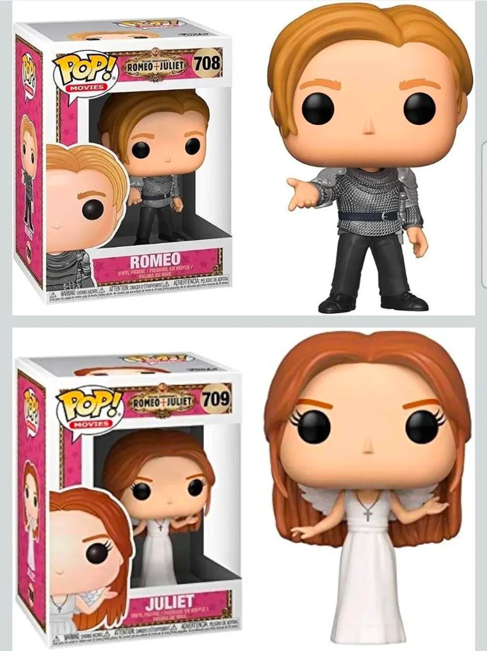 Funko pop 2 bonecos Romeu e Juliet 