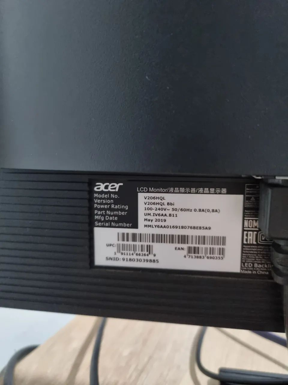 Monitor Acer 19,5 polegadas  - Foto 4
