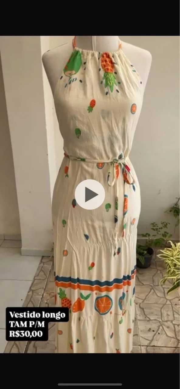 Vestido Longo Estampado 