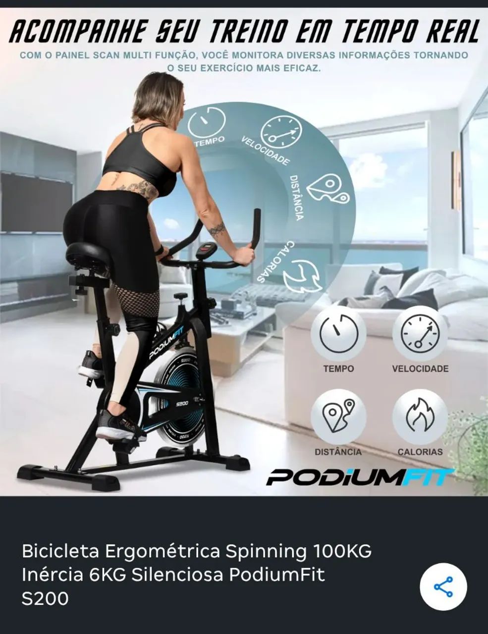 Bicicleta ? ergométrica 100kg - Foto 5