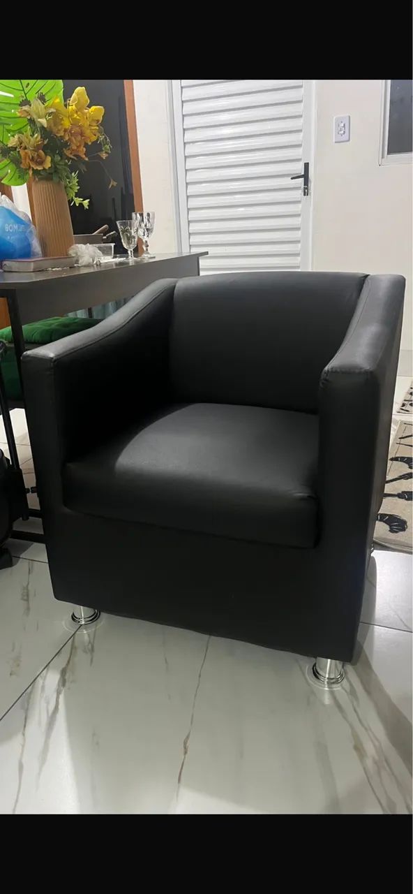 Poltrona cortine preta 