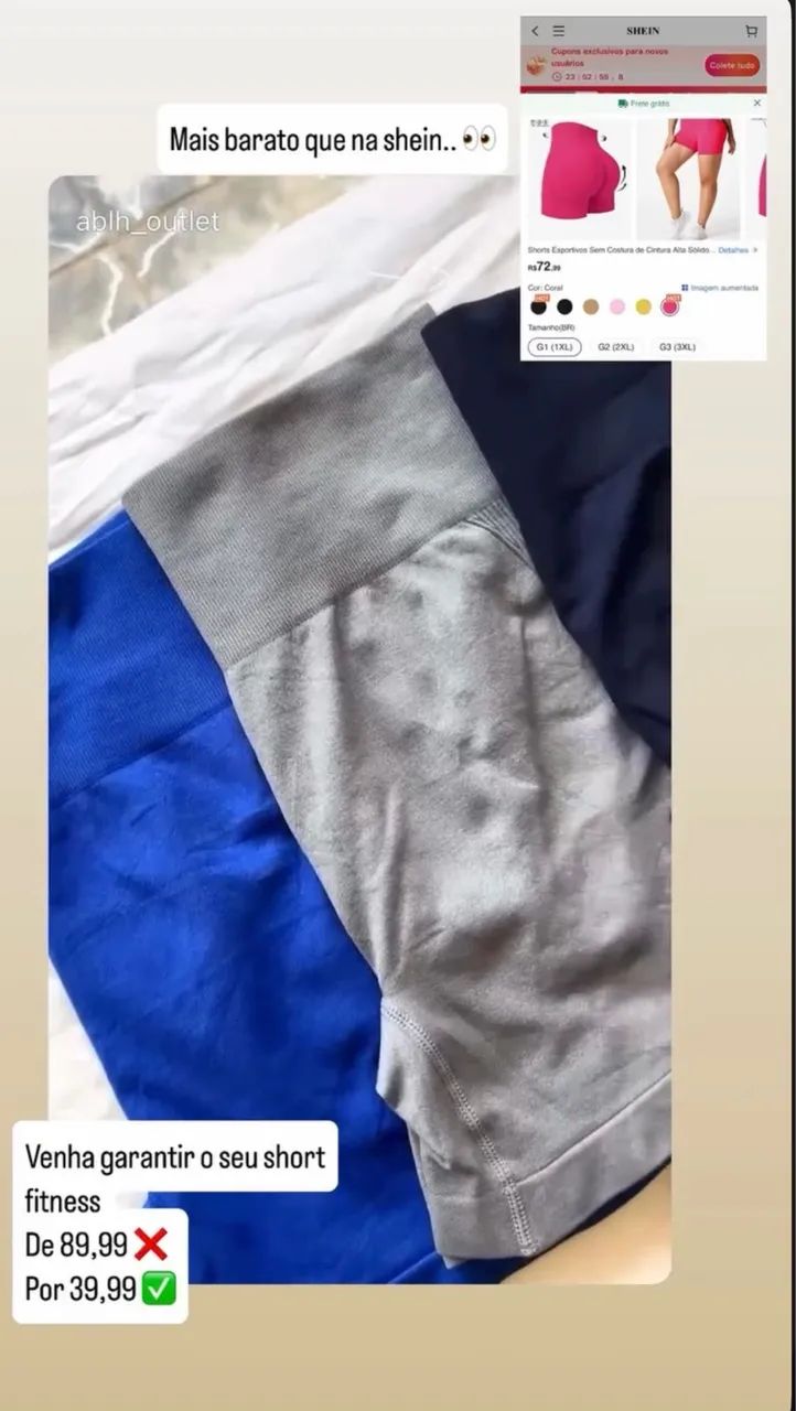 Short academia shein ATACADO E VAREJO - Foto 2