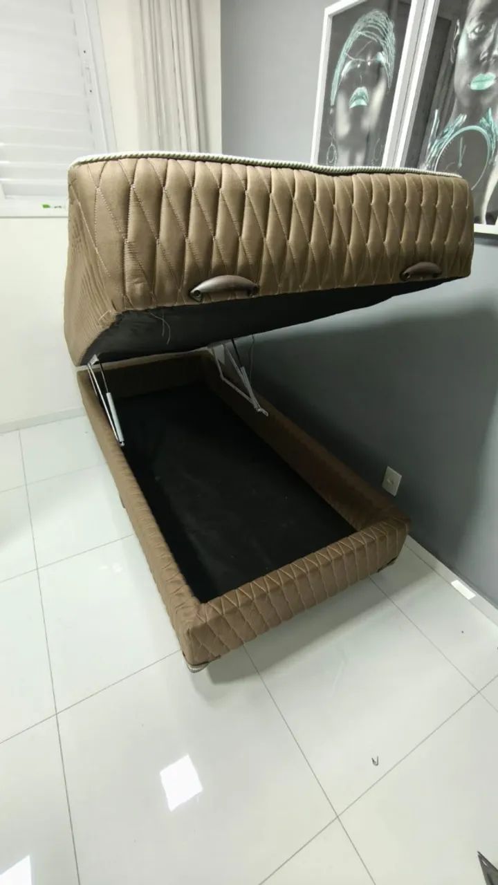 Cama box baú solteiro com colchão acoplado - Foto 2