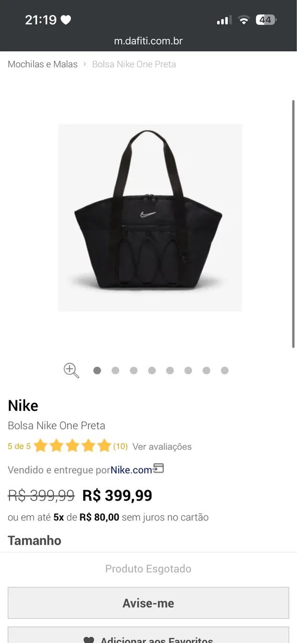 Bolsa Nike One Preta - Foto 5