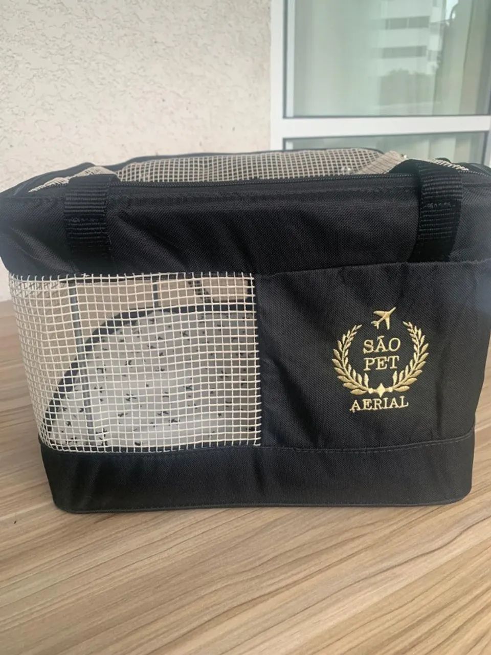 Bolsa de Transporte Pet São Pet Aerial Média Preta para Cães e Gatos - LATAM