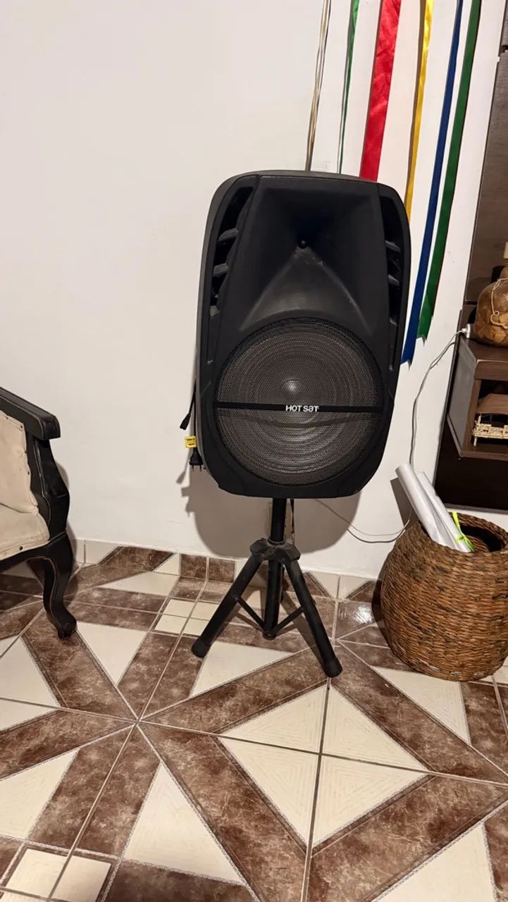 Caixa de Som Amplificada Hot Sat 15? 200W RMS com Bluetooth e Tripé - Foto 2