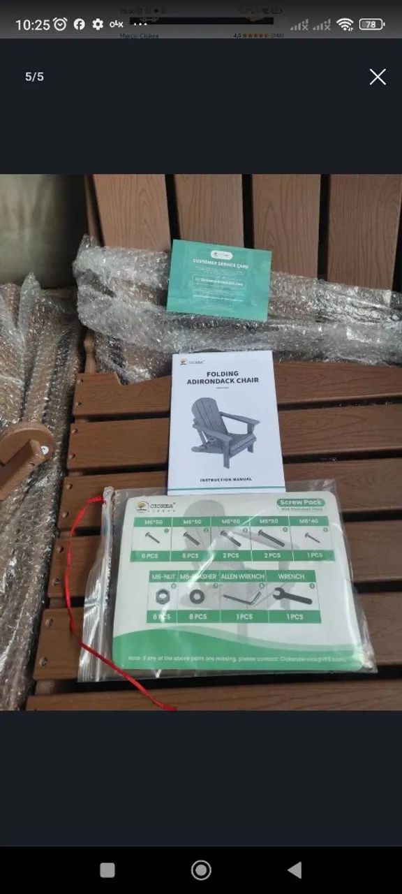 Cadeira Adirondack Dobrável CIOKEA - Foto 3