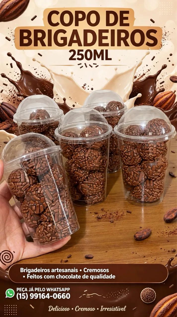 COPOS DE BRIGADEIROS. ACEITAMOS ENCOMENDAS PARA FESTAS E EVENTOS. 