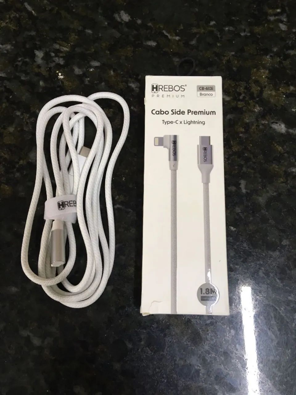 Cabo Usb-C Dual Type?C 90 Graus Hrebos Premium Side 1.8m - NOVO - Foto 2