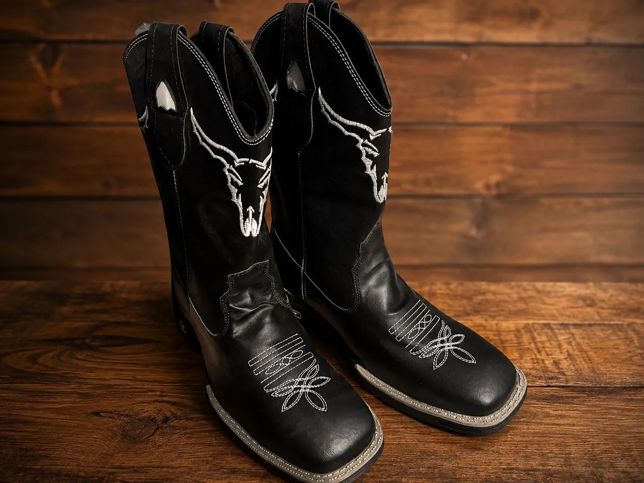 Bota de couro vaqueiro