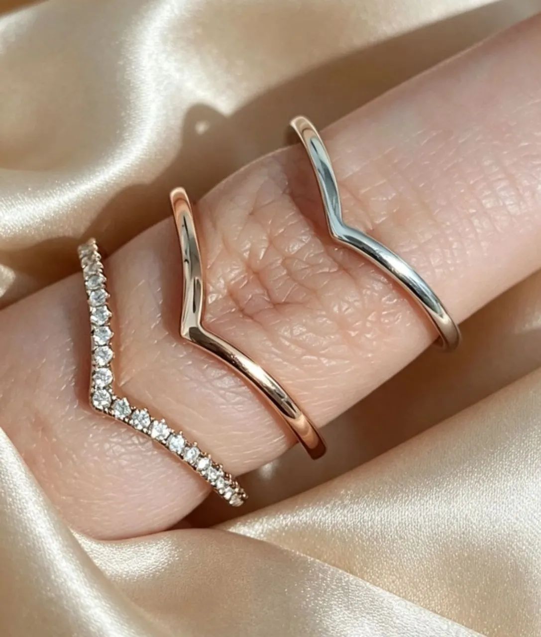 Anéis Chevron Pandora 