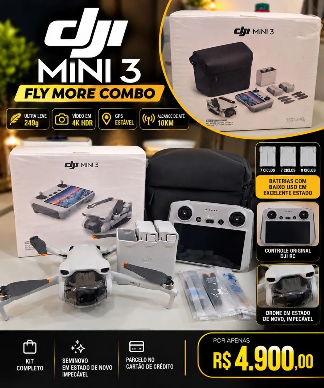 Drone Dji mini 3 combo fly more - Foto 3
