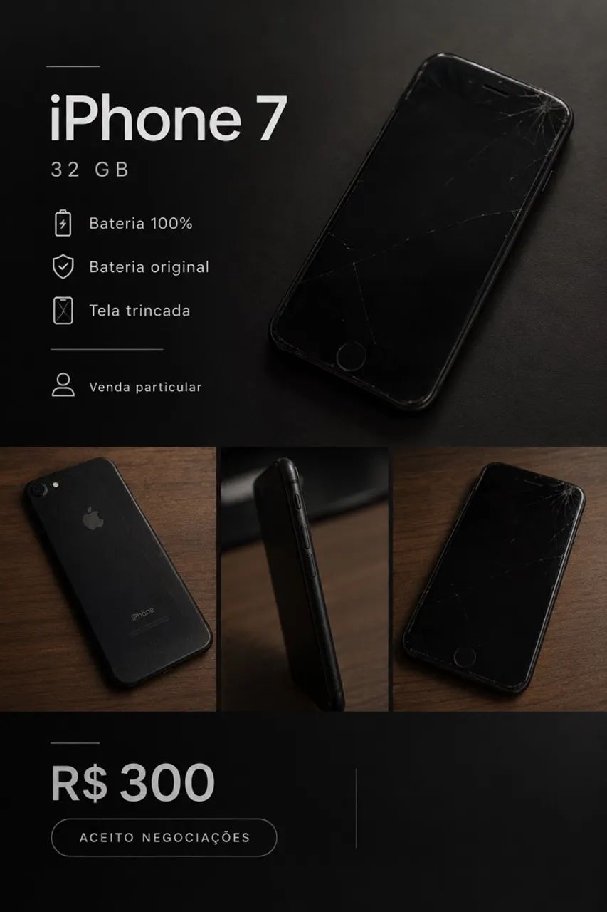 iPhone 7 32GB - 100% ( bateria original ) - sem defeitos