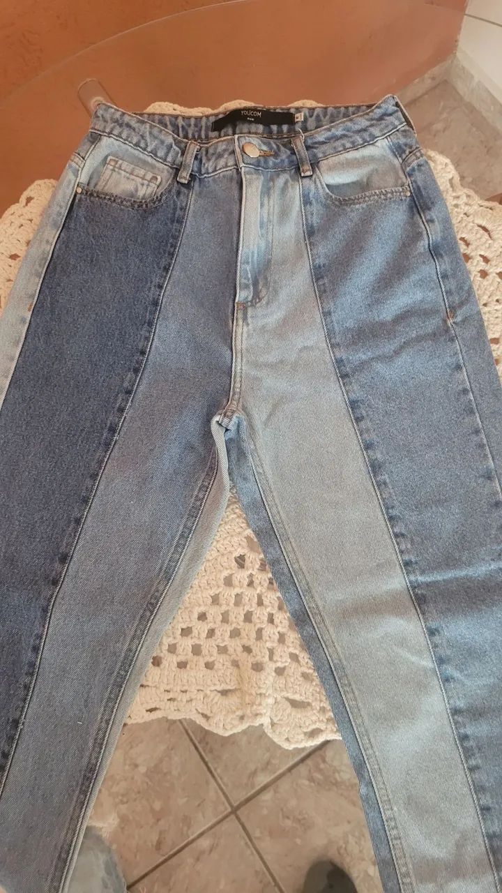 Calça Jeans Mom Bicolor YouCom - Foto 2