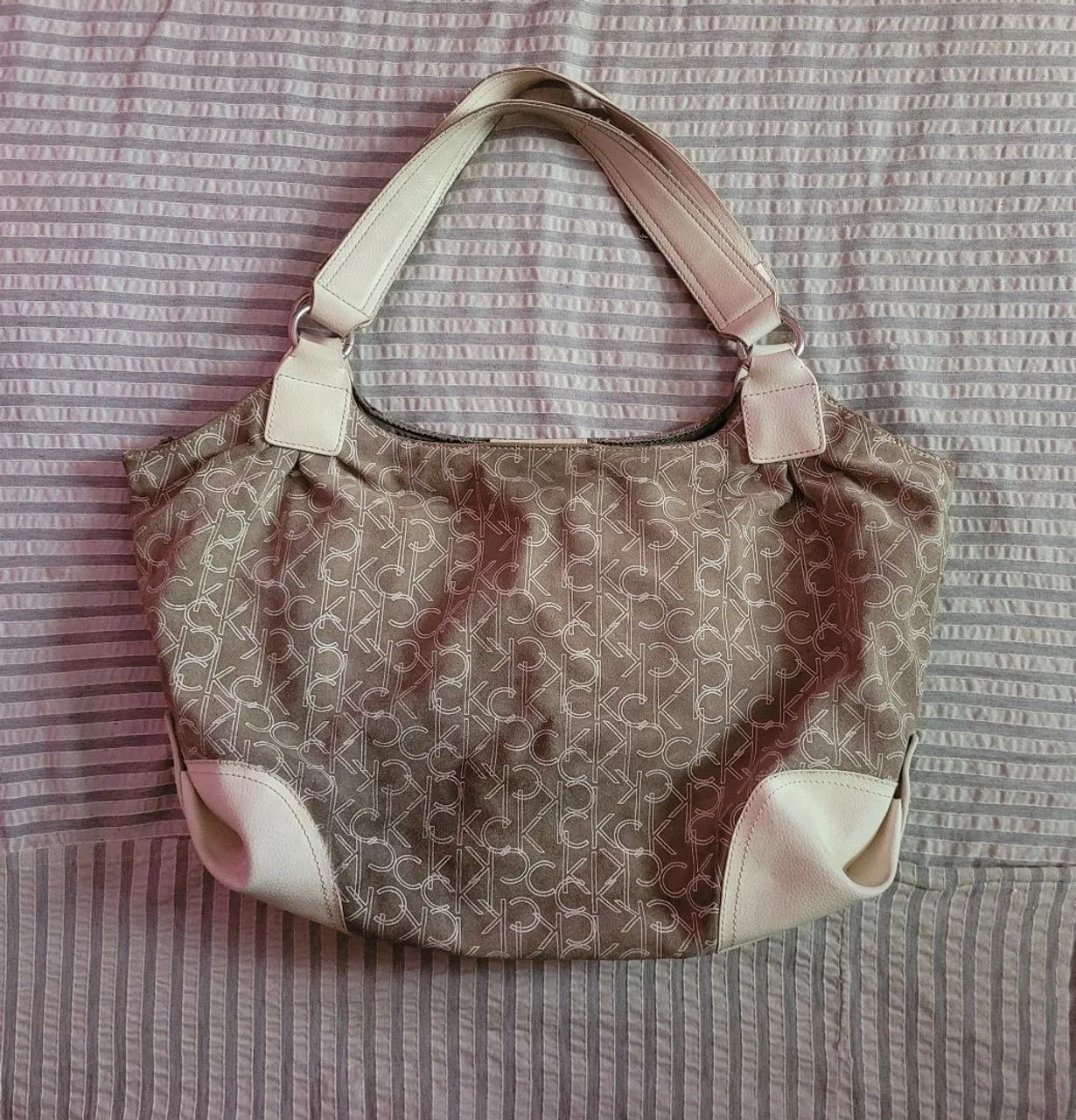 bolsa couro legítimo vintage calvin klein