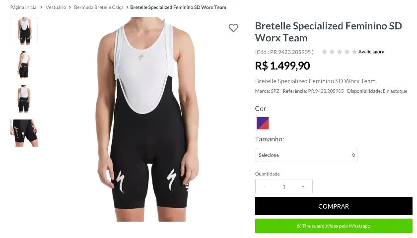 Bretelle Specialized Sdworks feminino M pro tour - Foto 5