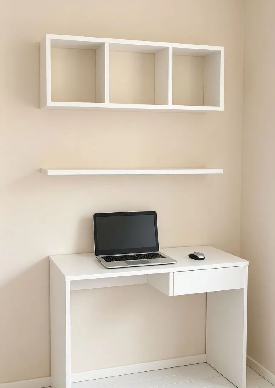 Mesa +nicho +pratileira em mdf