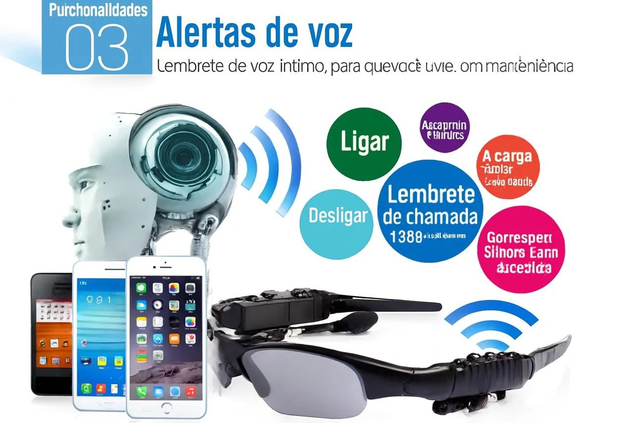 Óculos de Sol Bluetooth com MP3, Microfone e Áudio - Foto 3