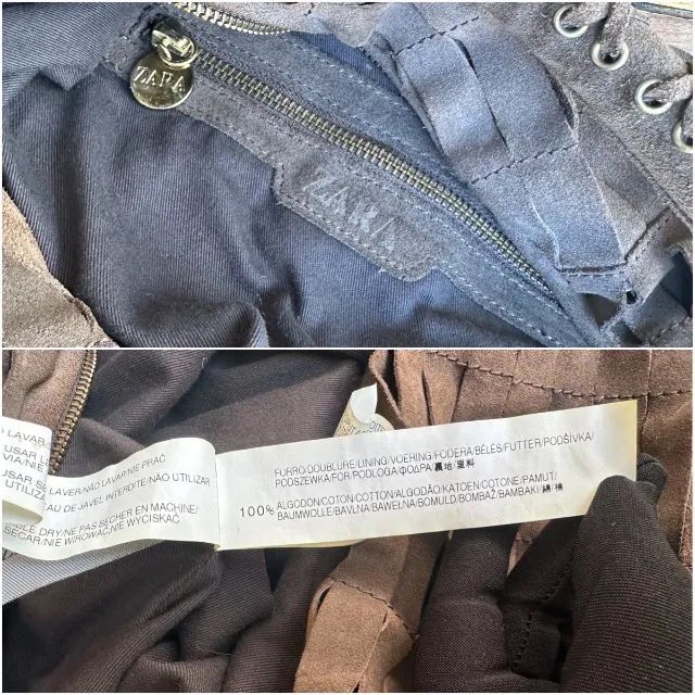 ZARA | Maxibolsa em Camurça Marrom Trançada - Foto 5
