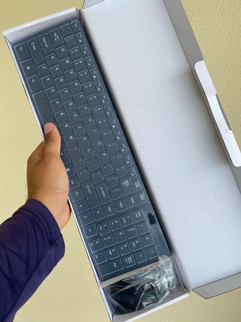 Kit Teclado e Mouse Sem Fio K-06 2.4G Slim para PC, Notebook e Smart TV - Foto 4