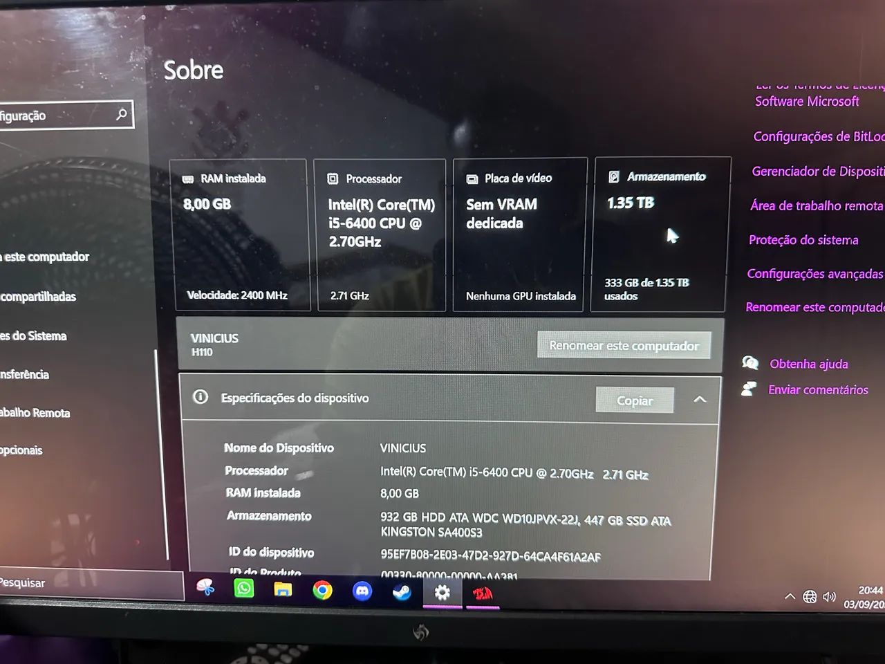 KIT UPGRADE PC - I5 6400 (6º GER) + PLACA MÃE DDR4 - Foto 3