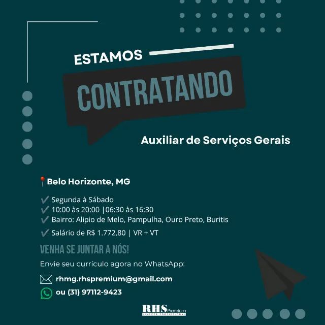 AUXILIAR DE SERVIÇOS GERAIS - RHS PREMIUM