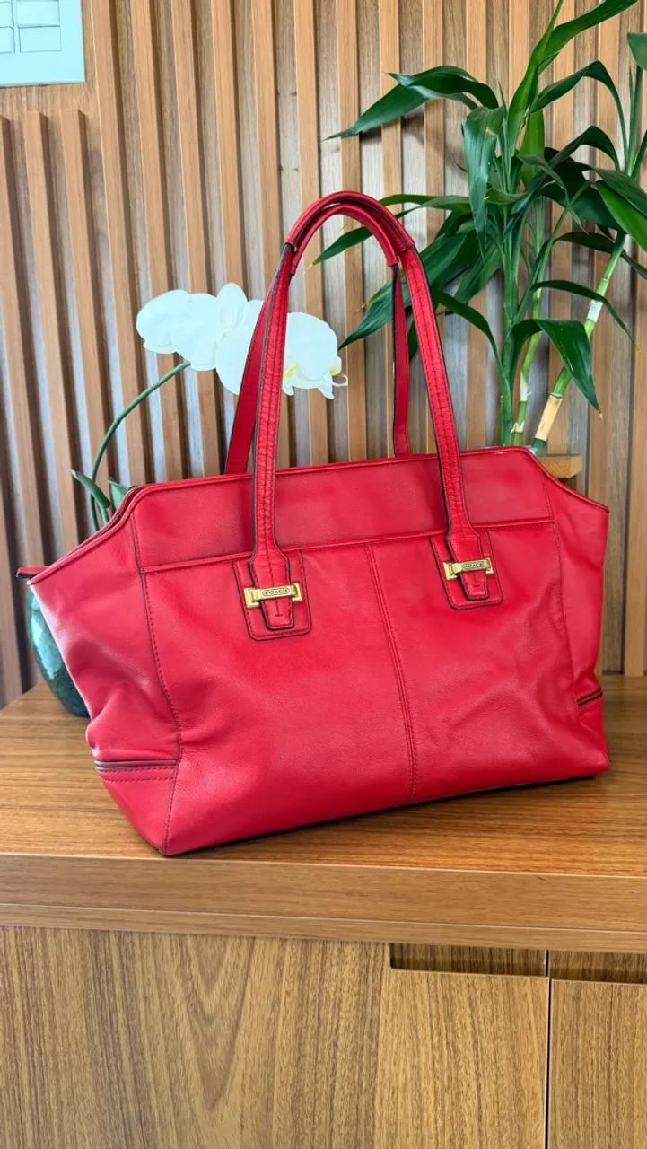 Bolsa Coach vermelha perfeita - Foto 2