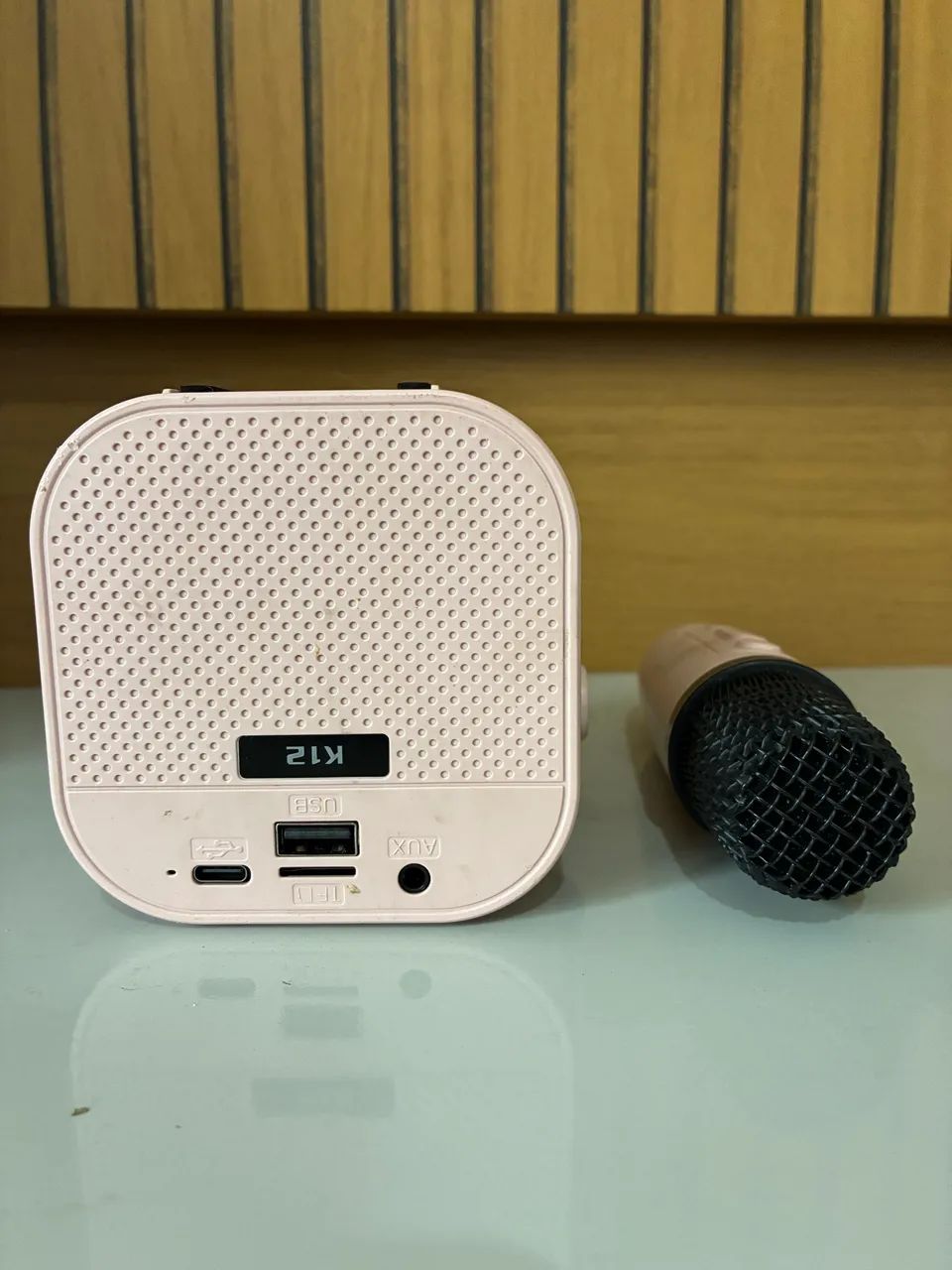 Caixa De Som Karaoke Infantil  Bluetooth Com Microfone Sem Fio - Produto Novo - Foto 4