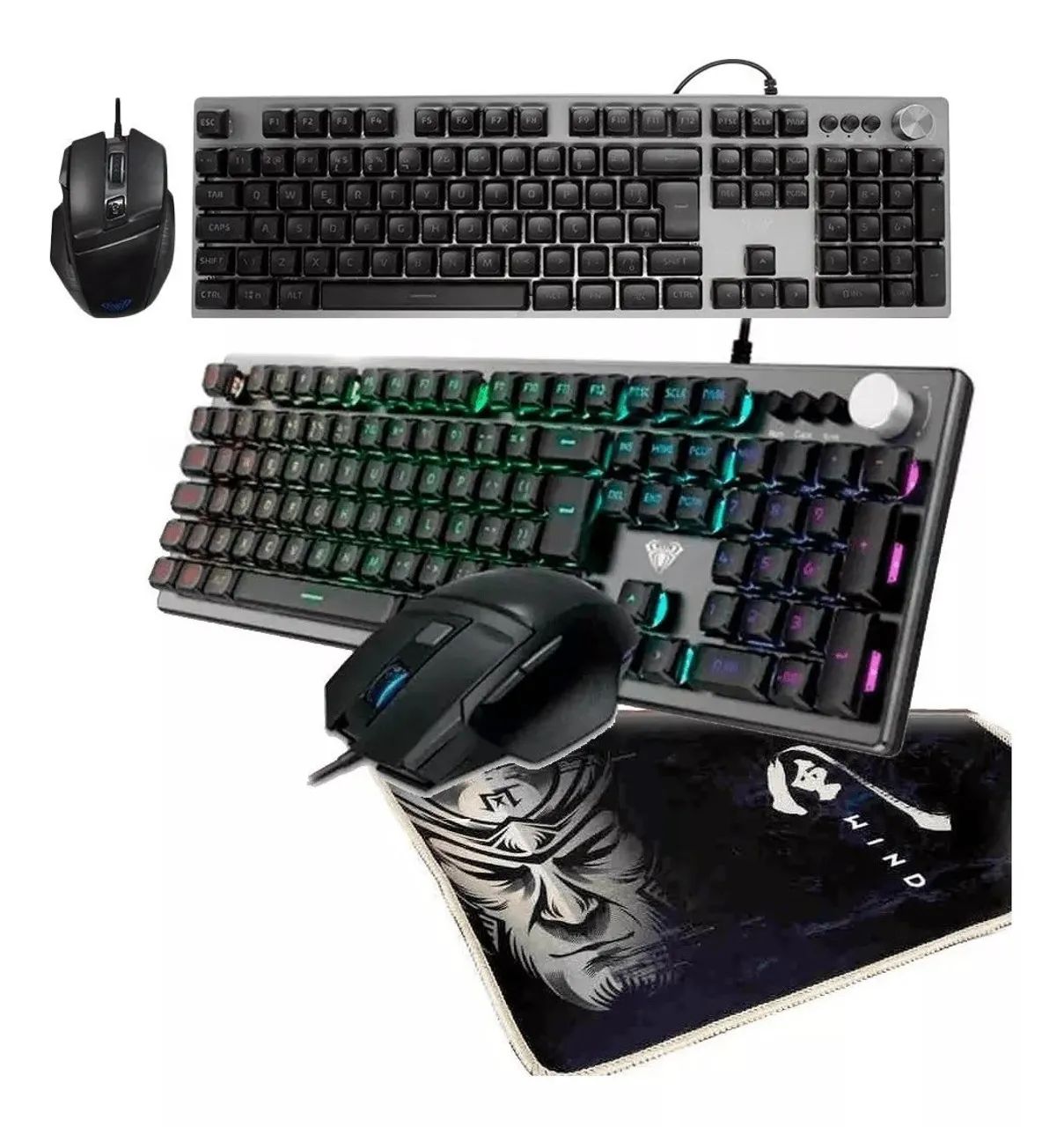 Kit Gamer AULA T202 Completo - Teclado + Mouse + Mousepad