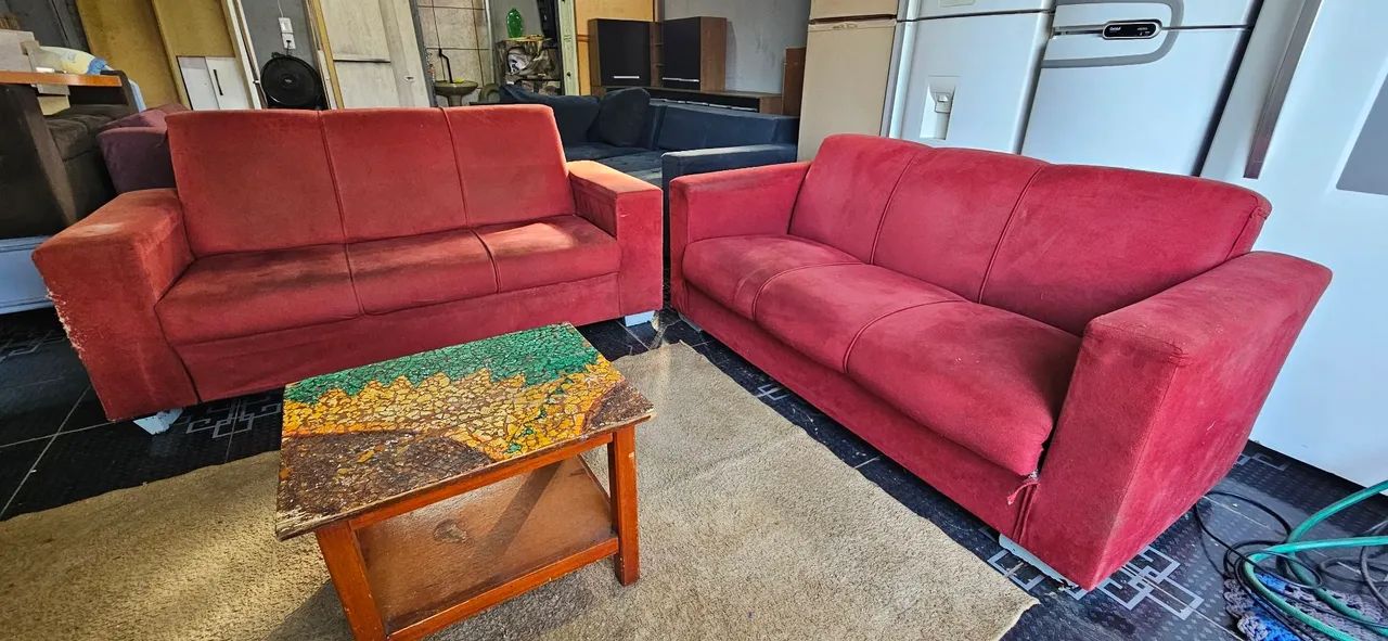 sofa 2 e 3 lugares usados marcas de uso ( ENTREGA GRÁTIS ) - Foto 4