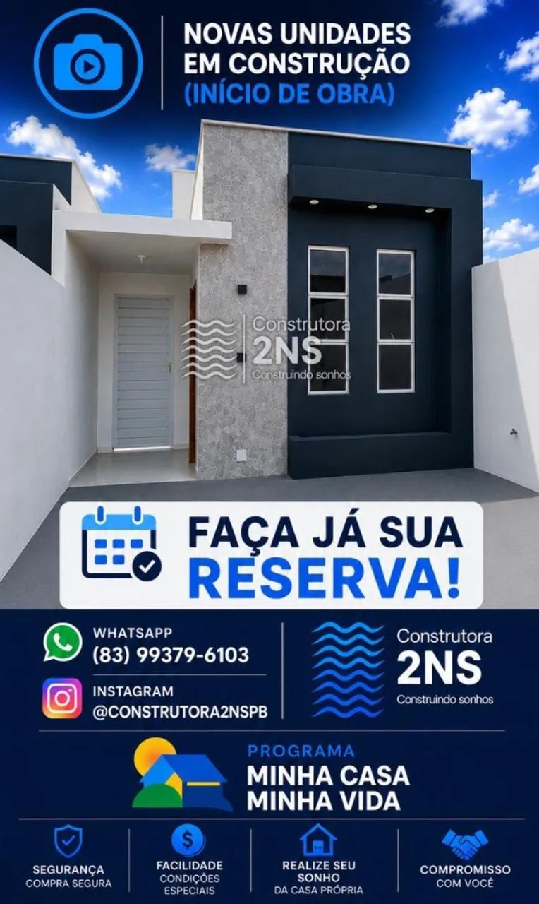 Excelente - Casa Nova - Araruna-PB programa minha casa minha vida 2qts 2wcs 1ste 2 vaga - Foto 2