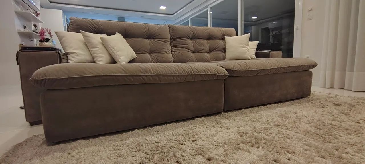 Sofá retrátil cinza Excelente estado - Foto 3