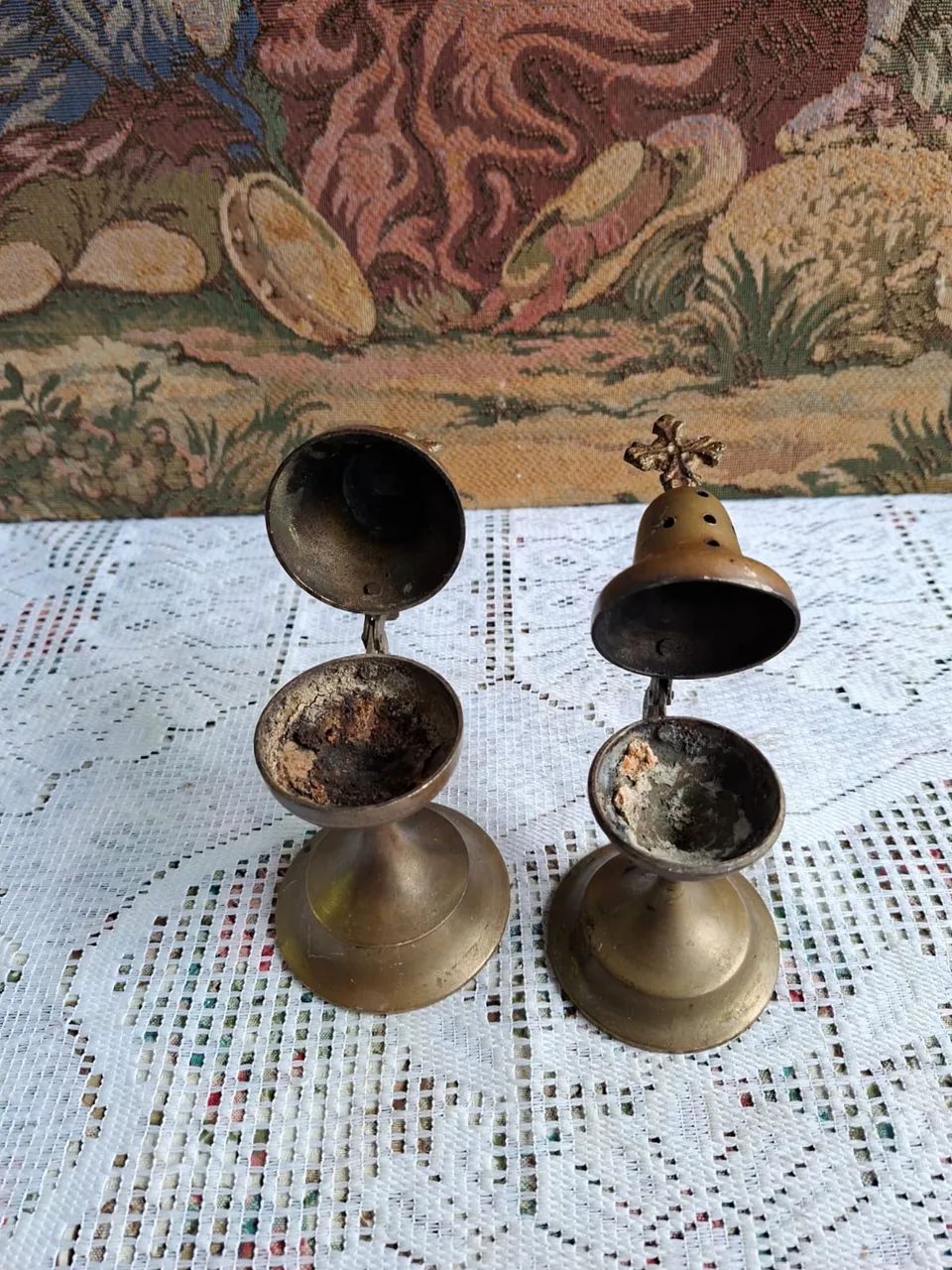Incensários de bronze antigos (valor da dupla)  - Foto 2