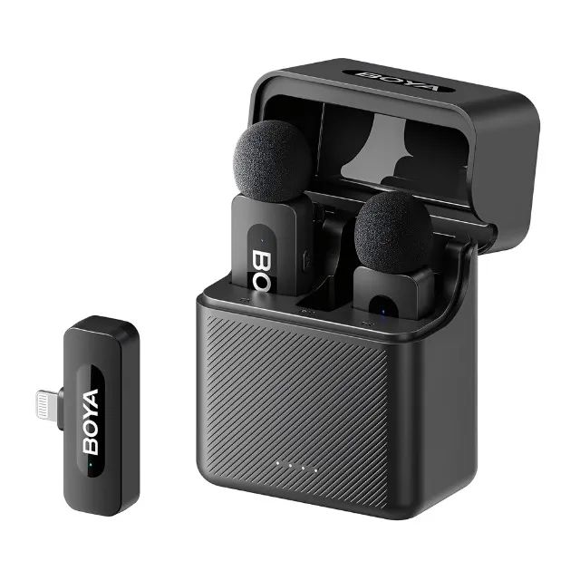 Microfone Sem Fio Boya BY-V3 Combo para iPhone e iPad Lightning Preto
