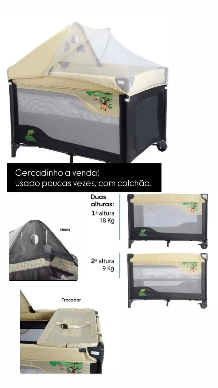 Cercadinho de bebê e colchão  - Foto 2