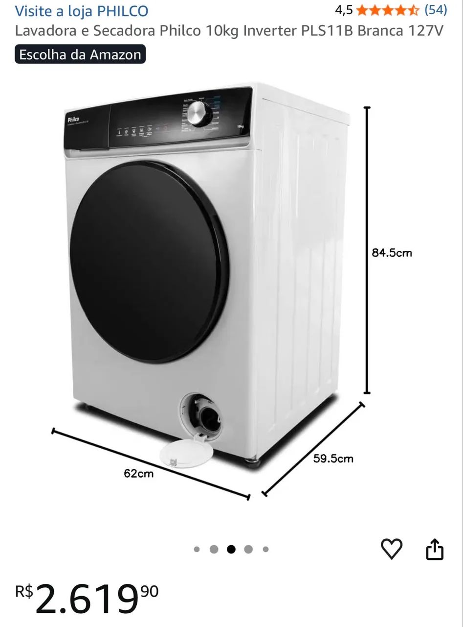 Lava e Seca 11Kg - Philco NOVA - Foto 4