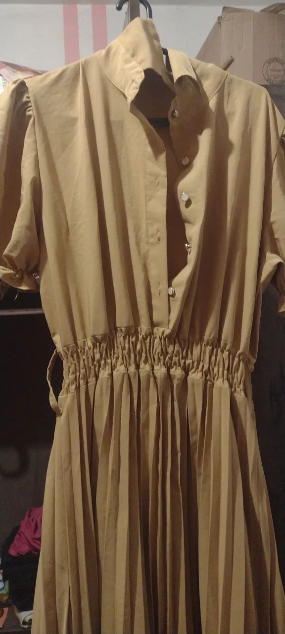 Vestido Bege evangélico 