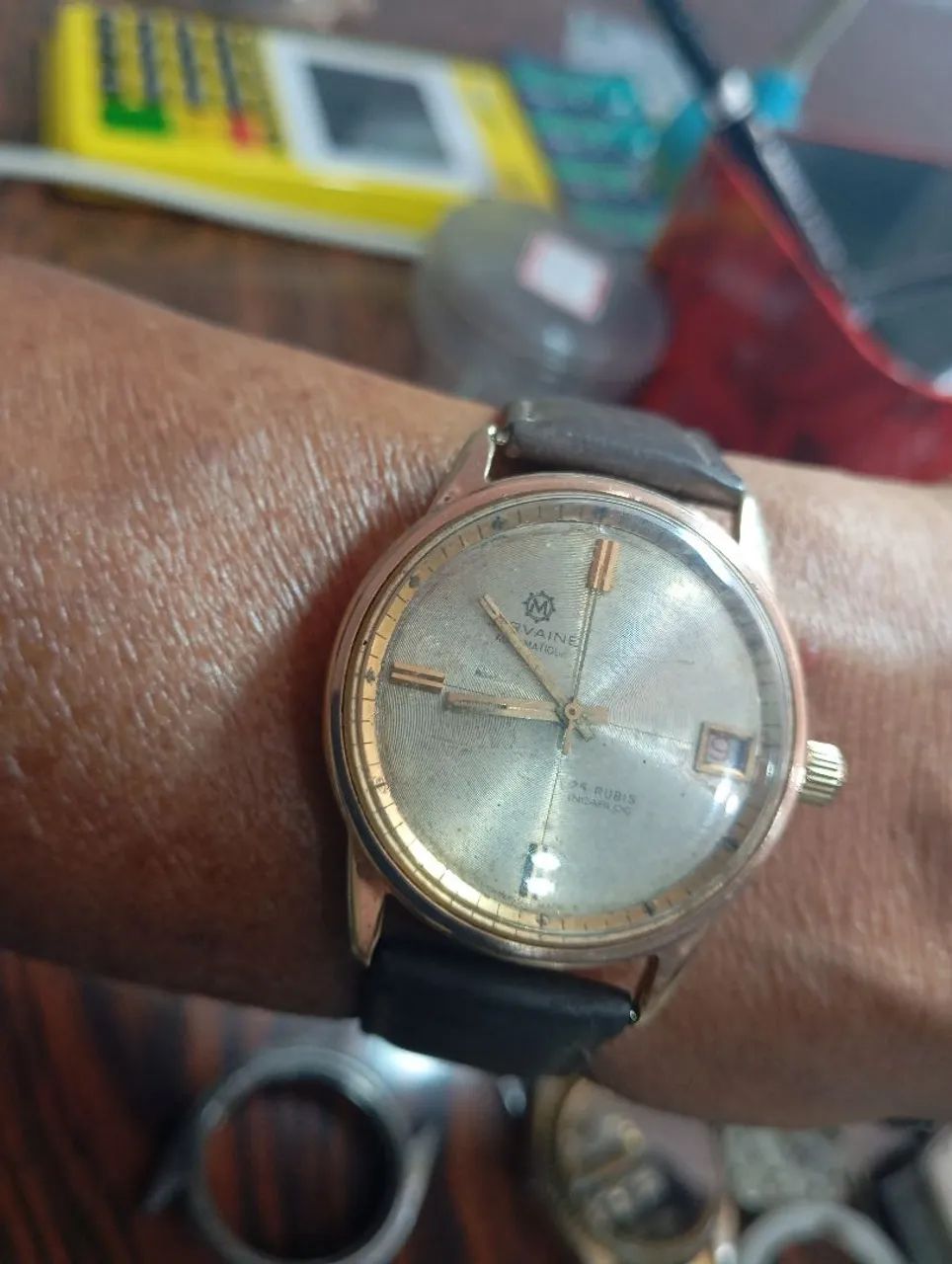 Relógio mirvaine automático plaquê de ouro, - Foto 4