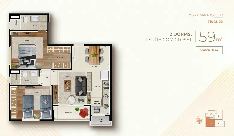 PLANTA 52m²