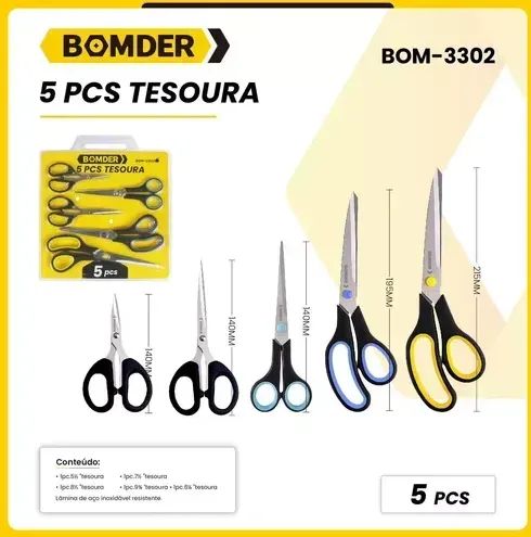 KIT DE TESOURAS COM 5PCS BOMVINK BOM-3302