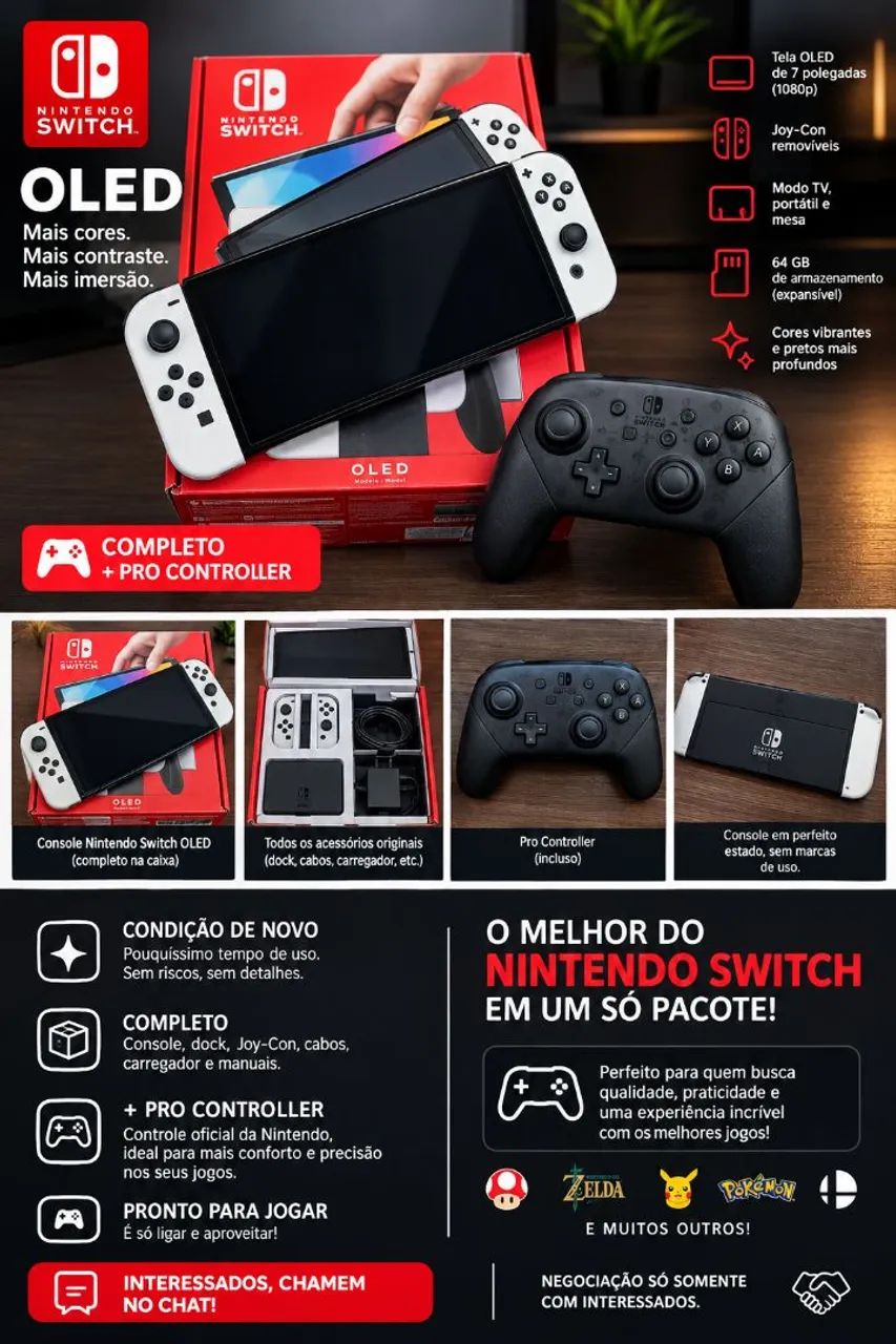 Vendo Nintendo Switch Oled + Pro Controller 