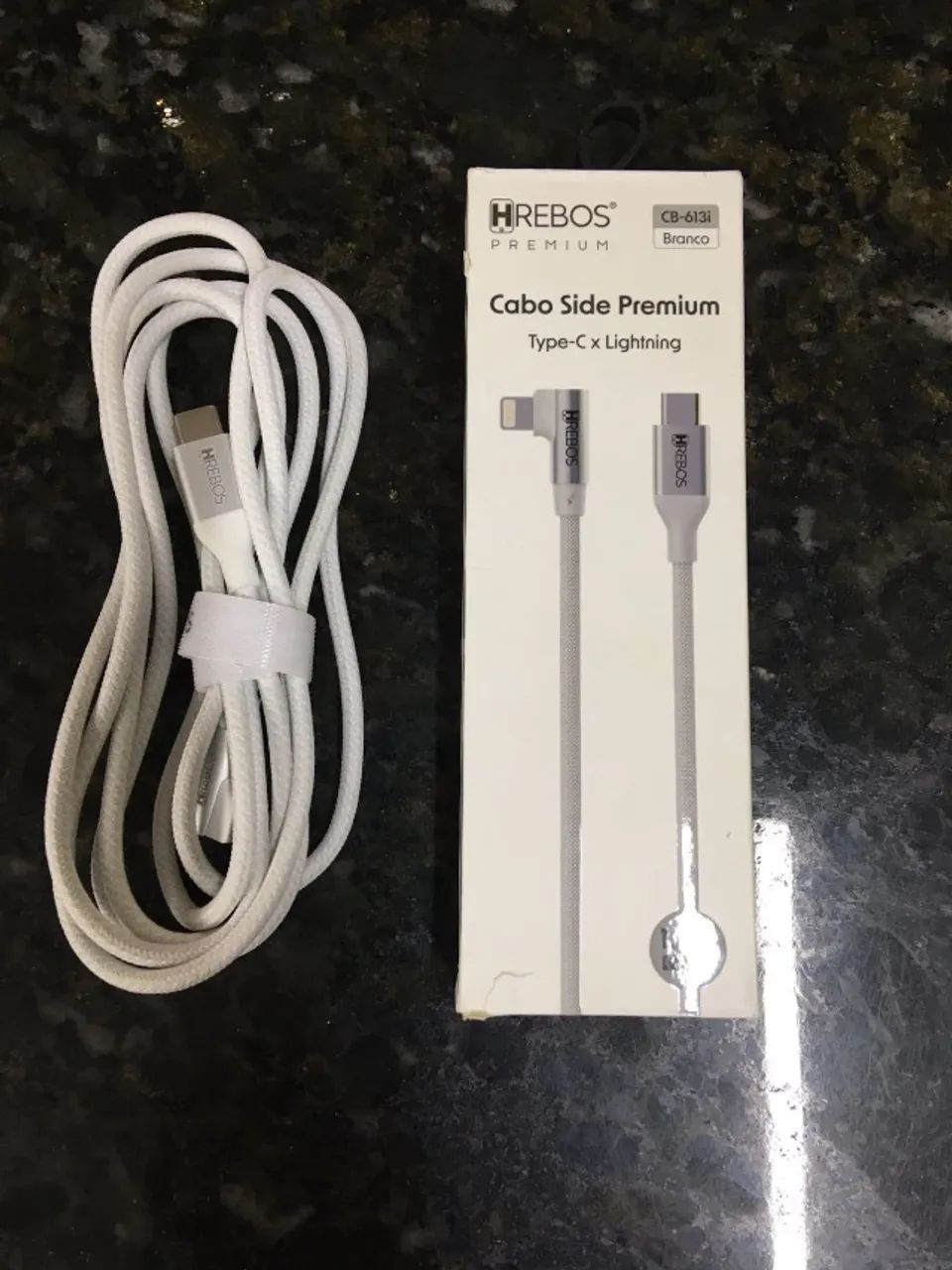 Cabo Usb-C Dual Type?C 90 Graus Hrebos Premium Side 1.8m - NOVO